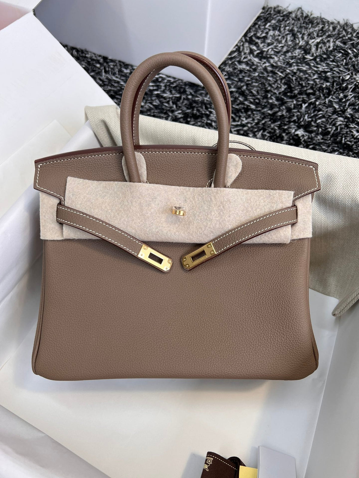 Hermes Birkin 25cm Brown Togo Leather Gold Hardware Bag