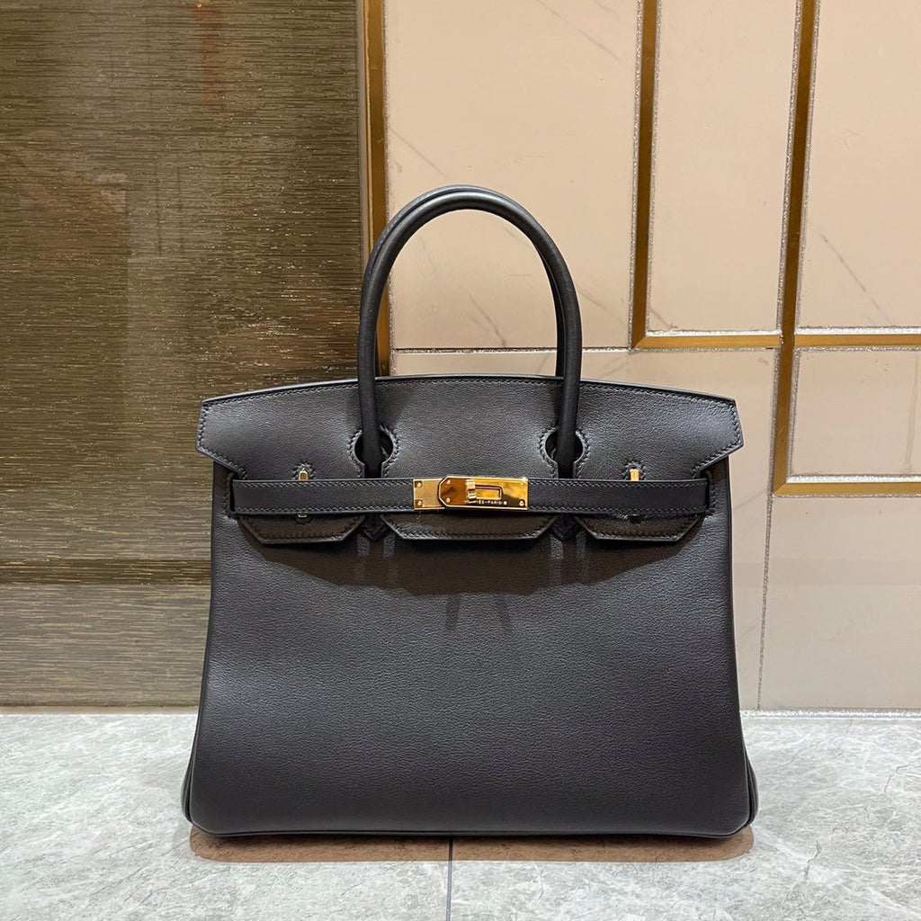 Hermes Birkin 30cm Black Swift Leather Gold Hardware Bag