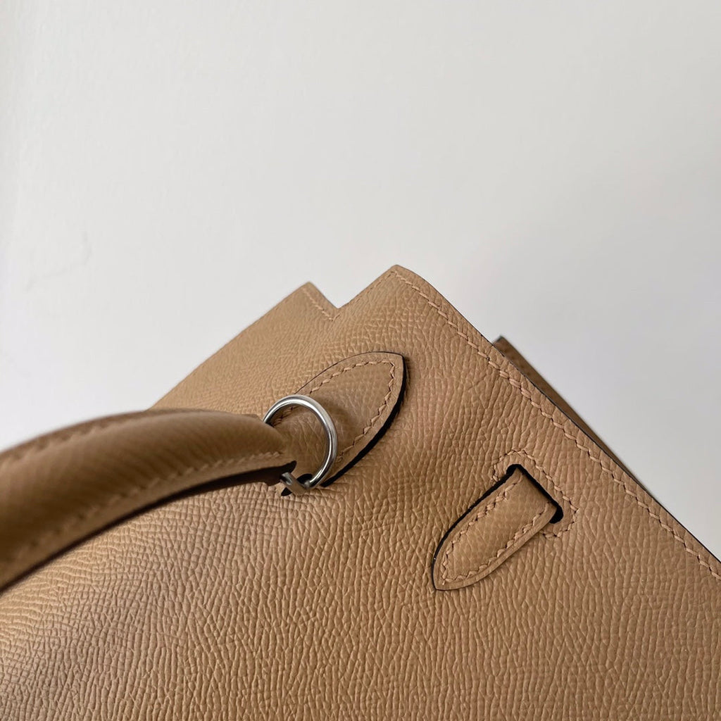 Hermes Kelly 25cm Beige Epsom Leather Silver Hardware Bag