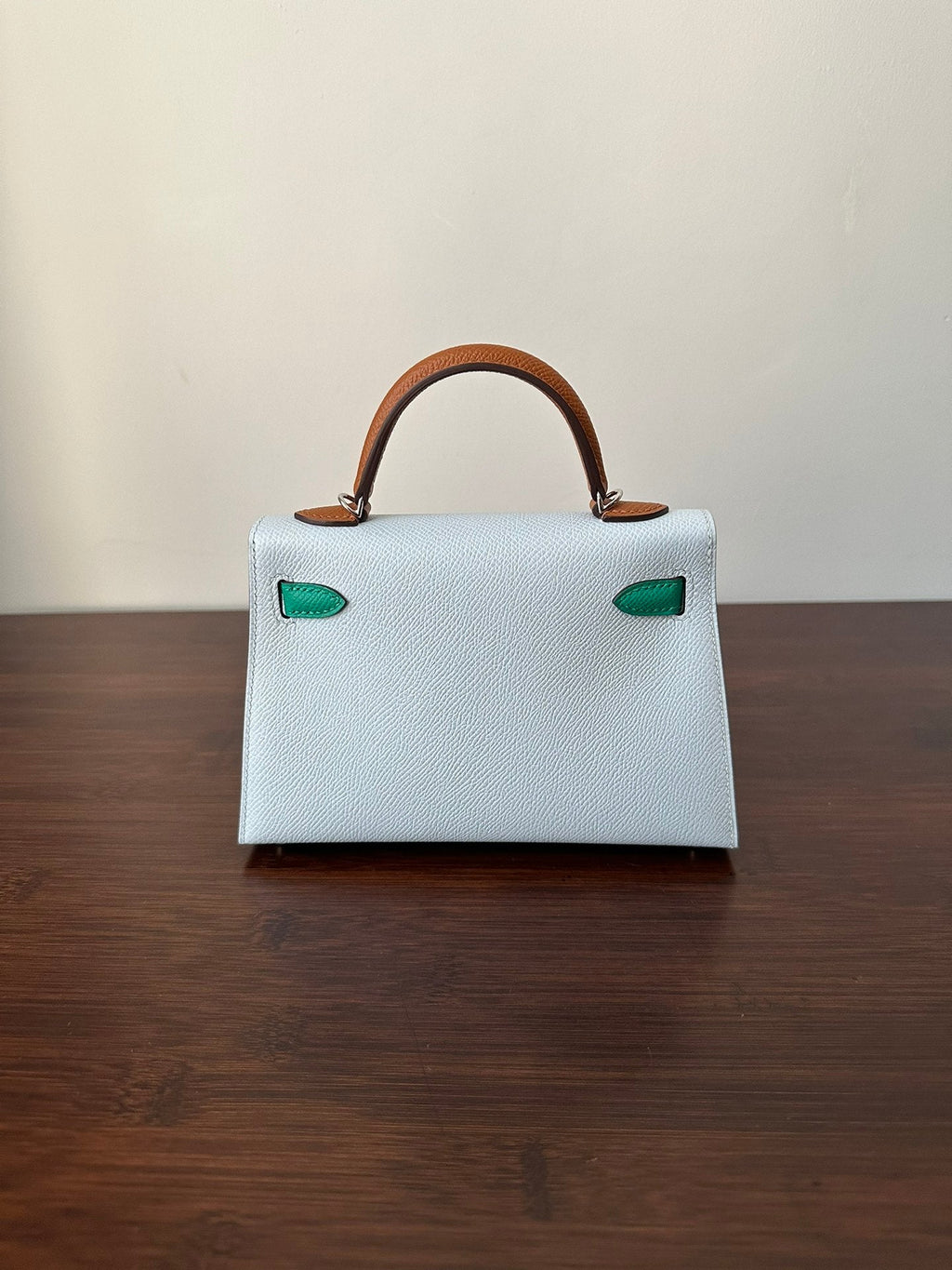 Hermes Kelly Mini 20 Cloud Blue Epsom Silver Hardware Bag