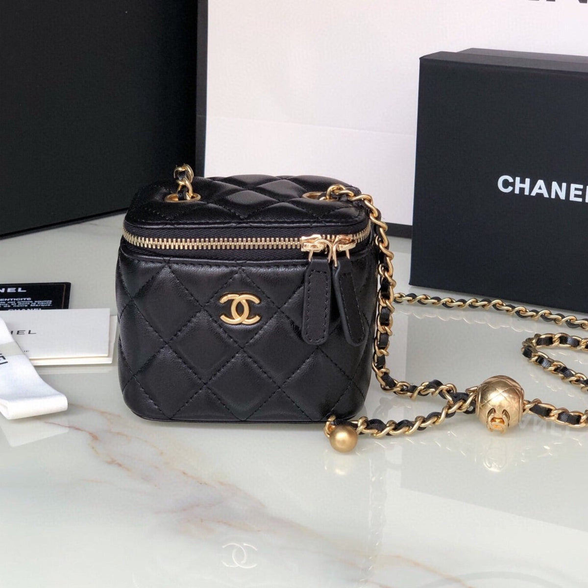 Chanel Mini 11 Vanity Chain in Black Calfskin Gold Hardware Bag