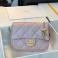 Chanel 25S Classic Flap 19 cm in Mauve Pink Caviar Leather with Gold Hardware Bag