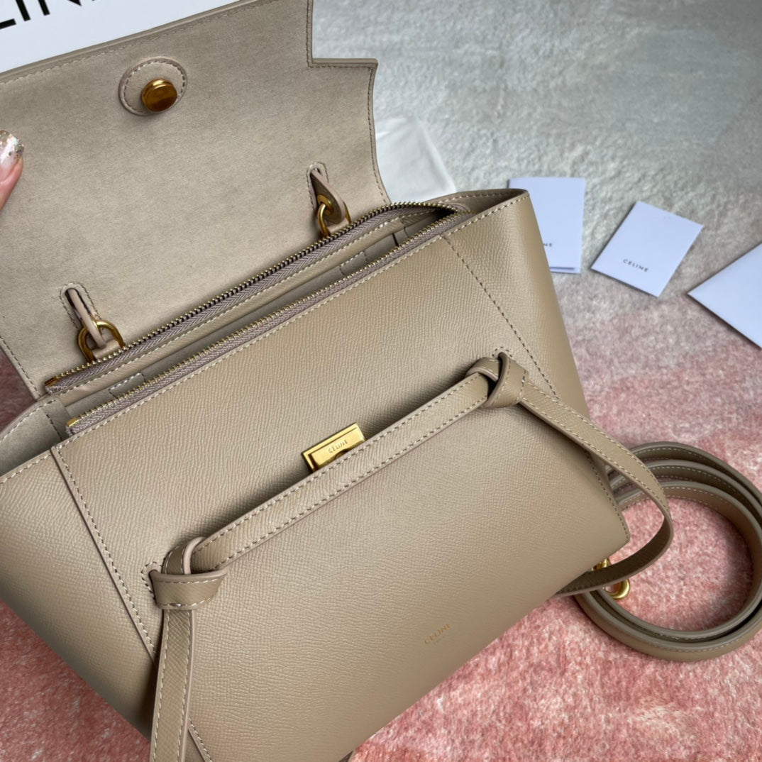 Celine Fish Bag 24 Beige Cream Leather