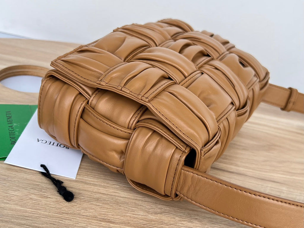 Bottega Veneta Cassette 28 in Medium Brown Soft Lambskin Bag