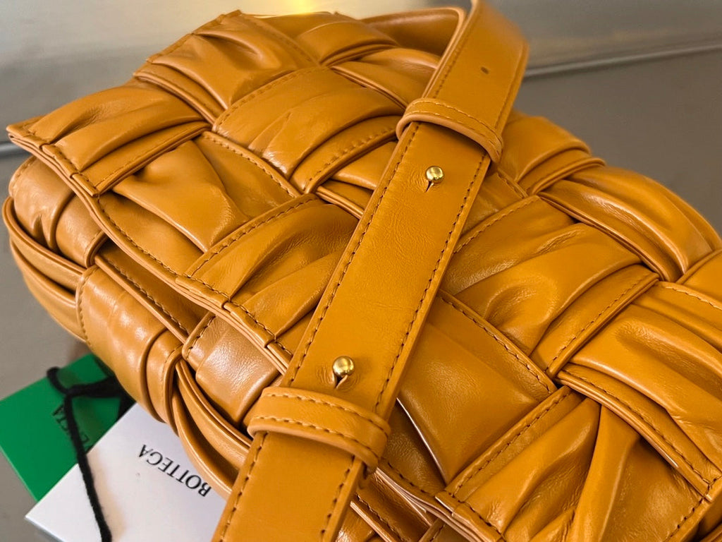 Bottega Veneta Cassette 28 in Sandstone Orange Soft Lambskin Bag