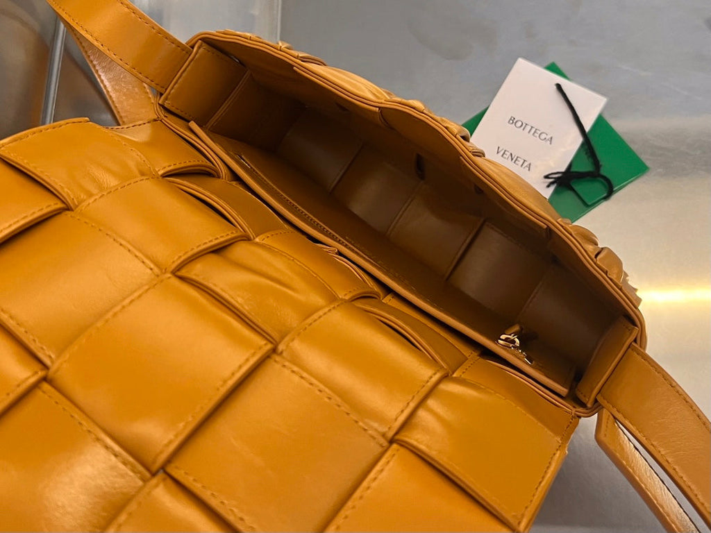 Bottega Veneta Cassette 28 in Sandstone Orange Soft Lambskin Bag