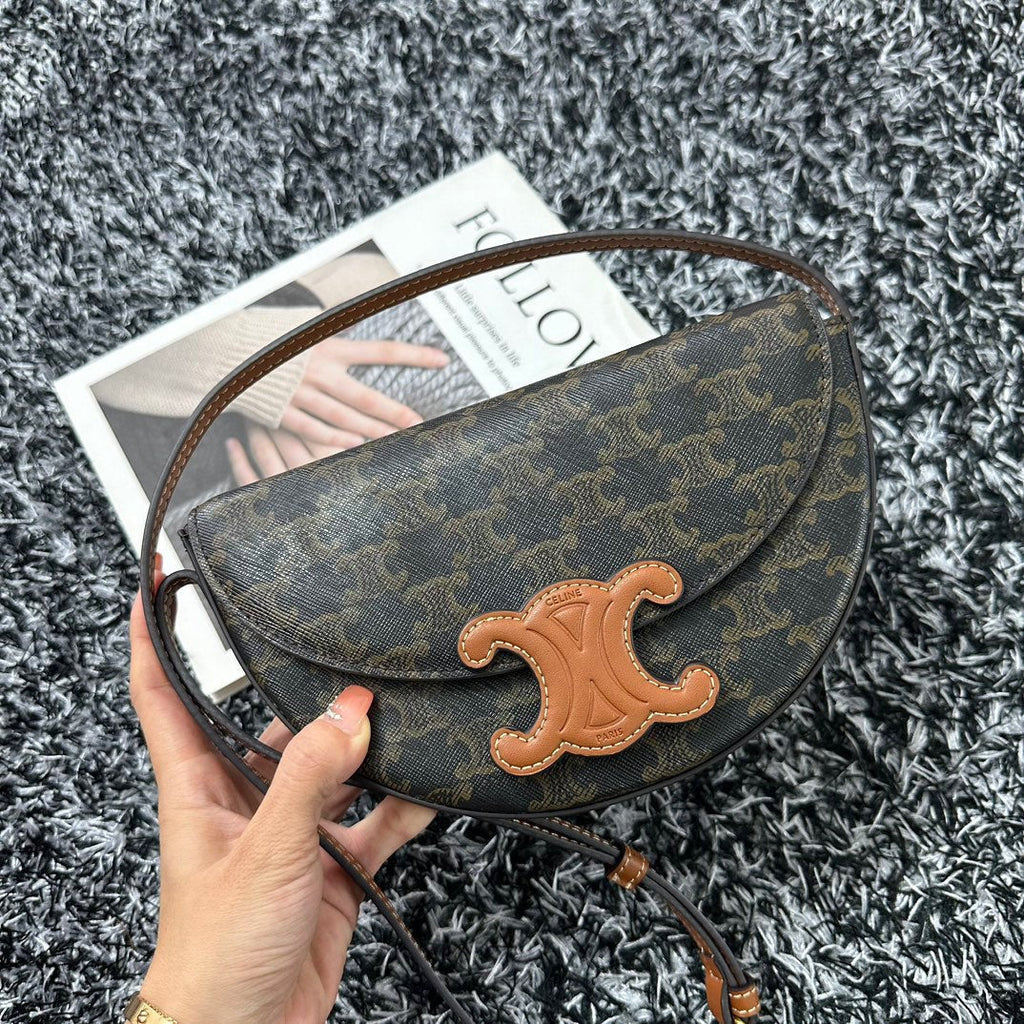Celine Besace Triphome 23 Black Pattern Calfskin Bag