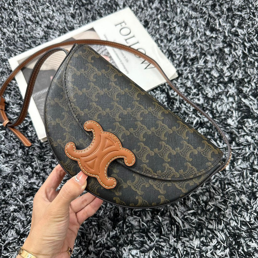 Celine Besace Triphome 23 Black Pattern Calfskin Bag