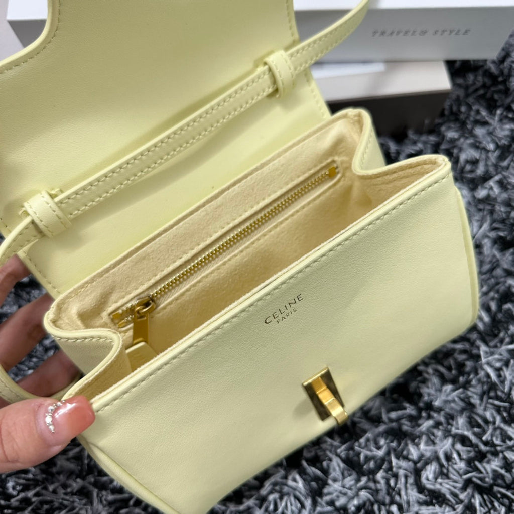 Celine Classic Mini 18 Yellow Pastel Calfskin Bag