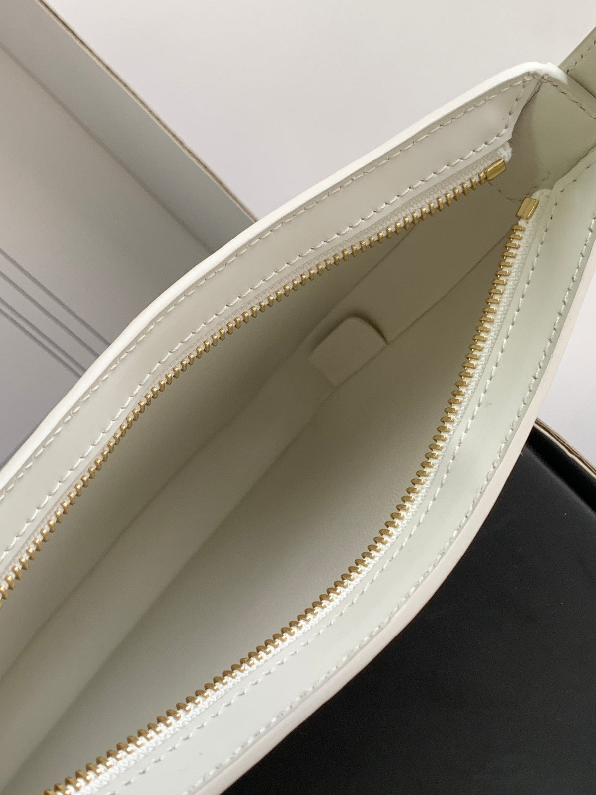 Celine Croque 18 Glossy Calfskin White Bag