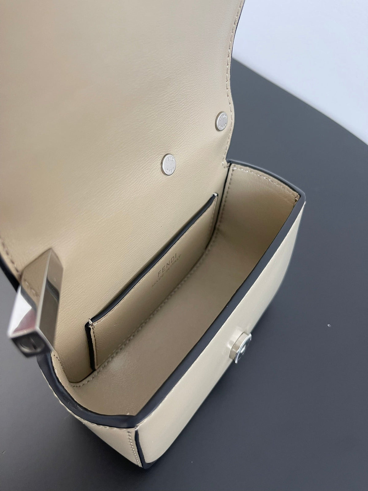 Fendi Mini First Sight 13 Bag in Tan Brown Calfskin with Silver Hardware