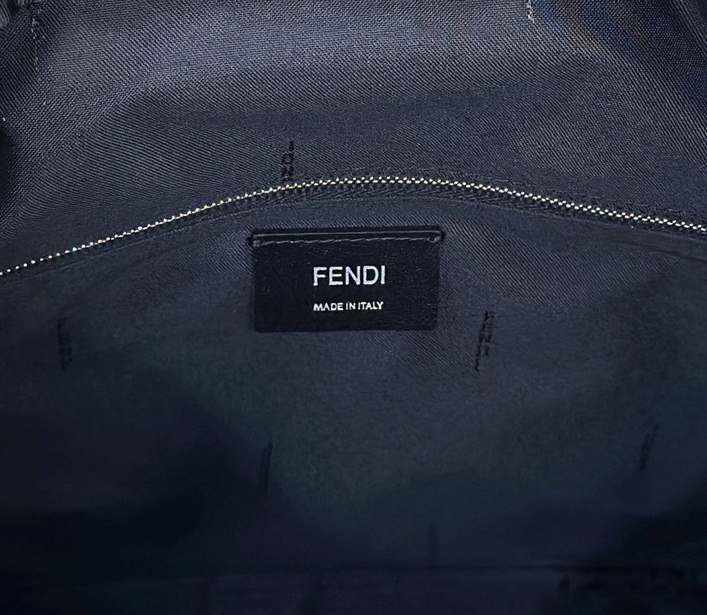 Fendi Strike 41 Medium Ff Black Jacquard Fabric Backpack