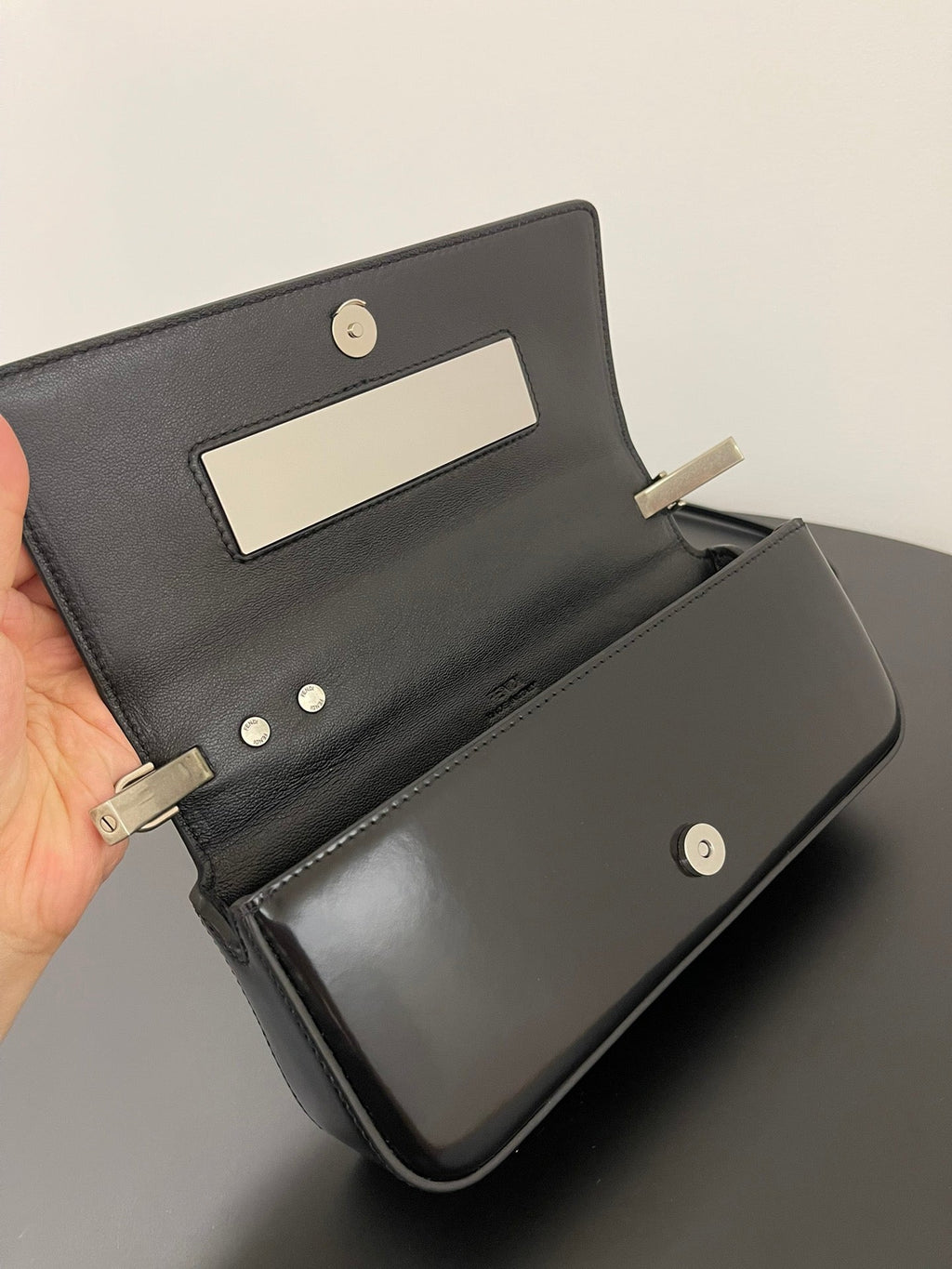 Fendi Mini First Sight 23 Bag in Black Calfskin with Silver Hardware