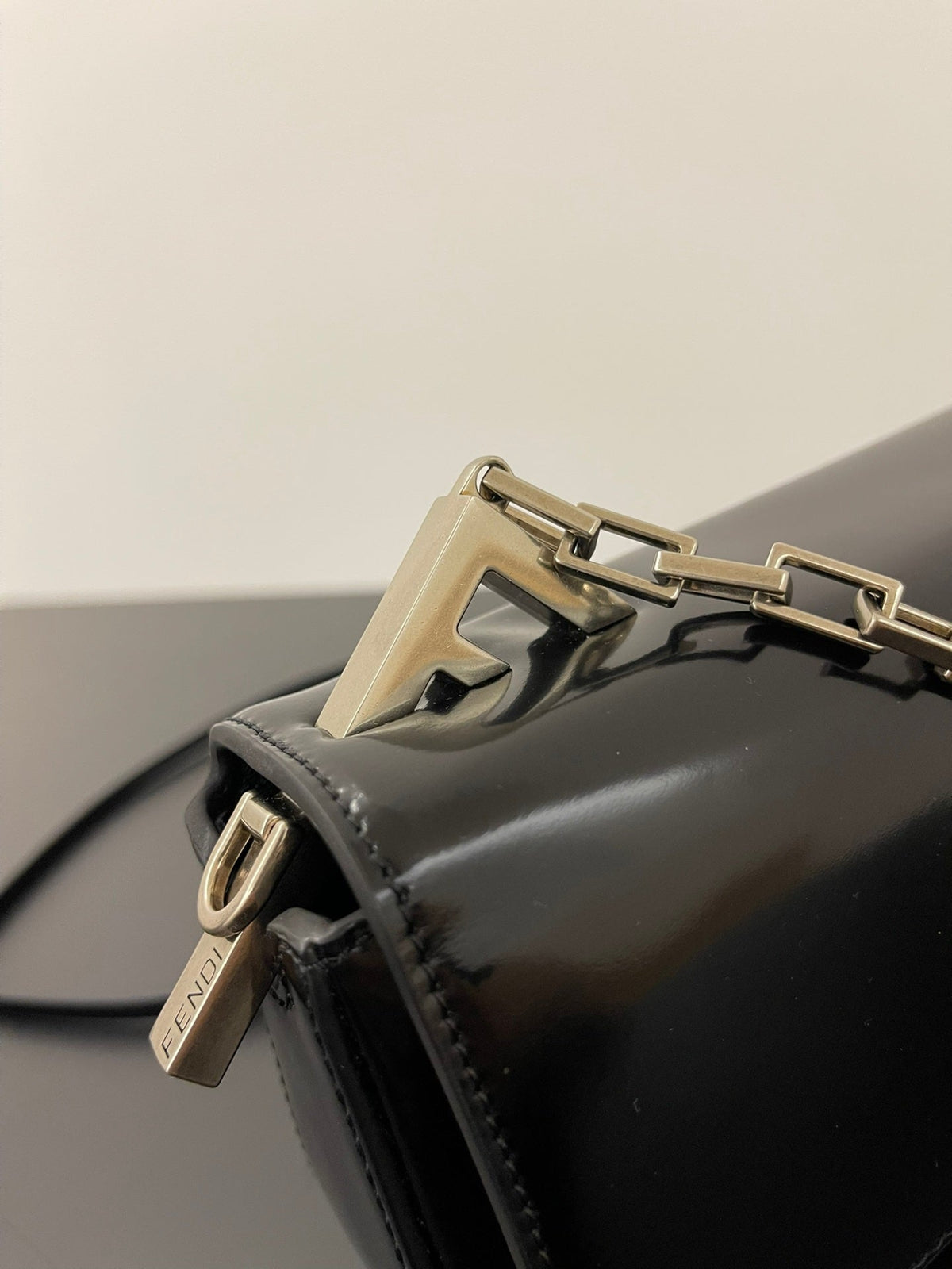 Fendi Mini First Sight 23 Bag in Black Calfskin with Silver Hardware