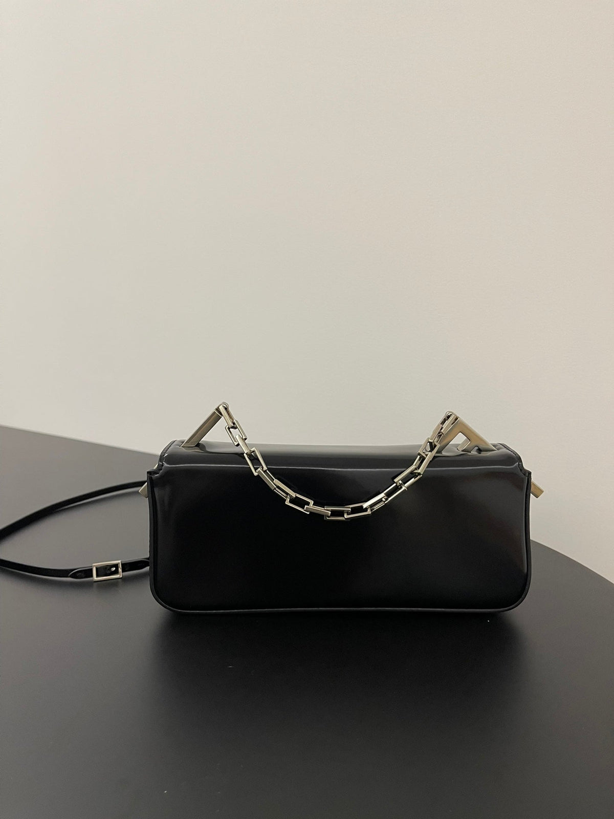 Fendi Mini First Sight 23 Bag in Black Calfskin with Silver Hardware