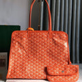 Goyard Hardy PM Bag 40 in Orange Goyardine Canvas and Taurillon Leather Trim