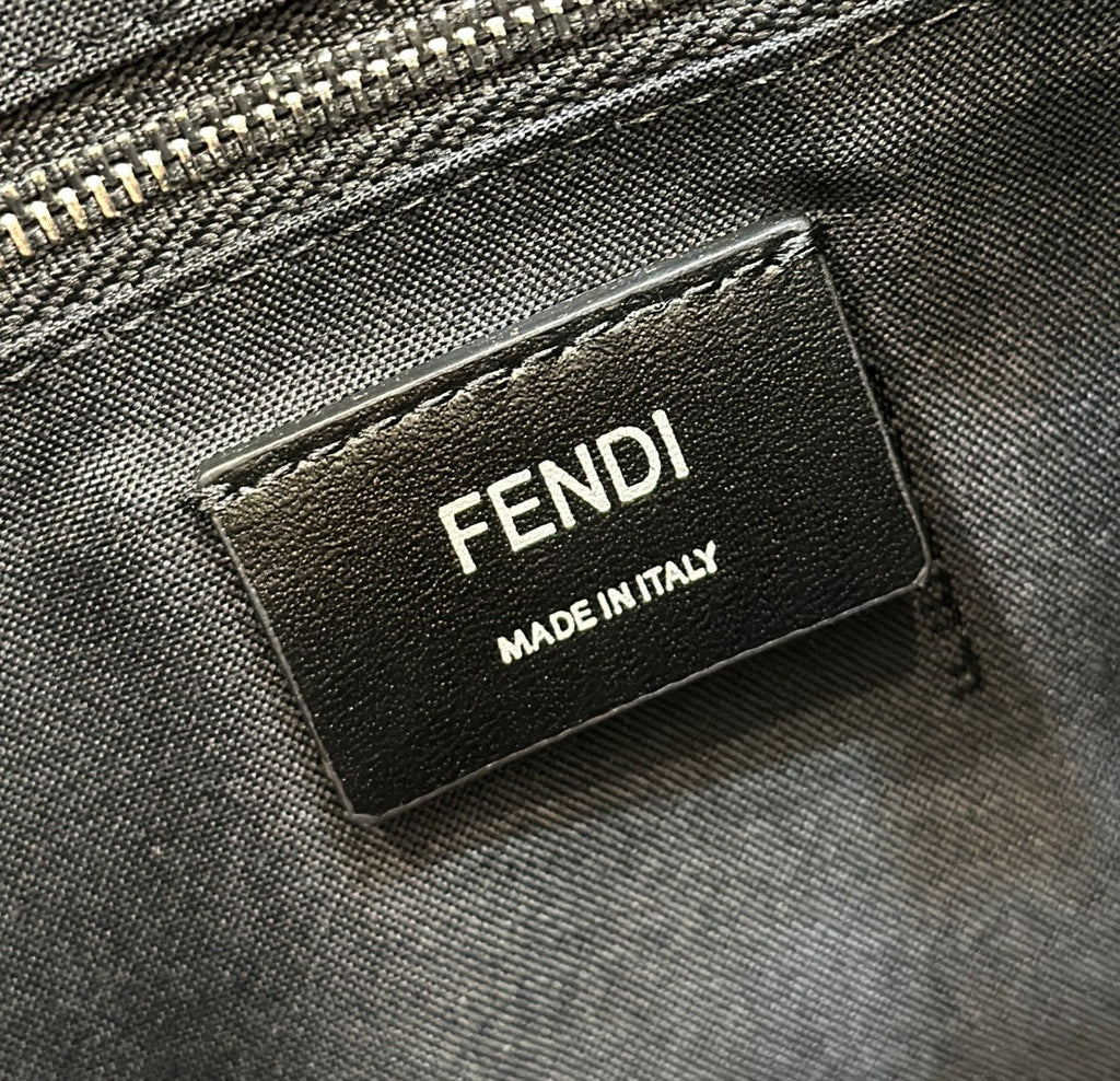 Fendi Strike Large 46 Ff Midnight Blue Jacquard Fabric Backpack
