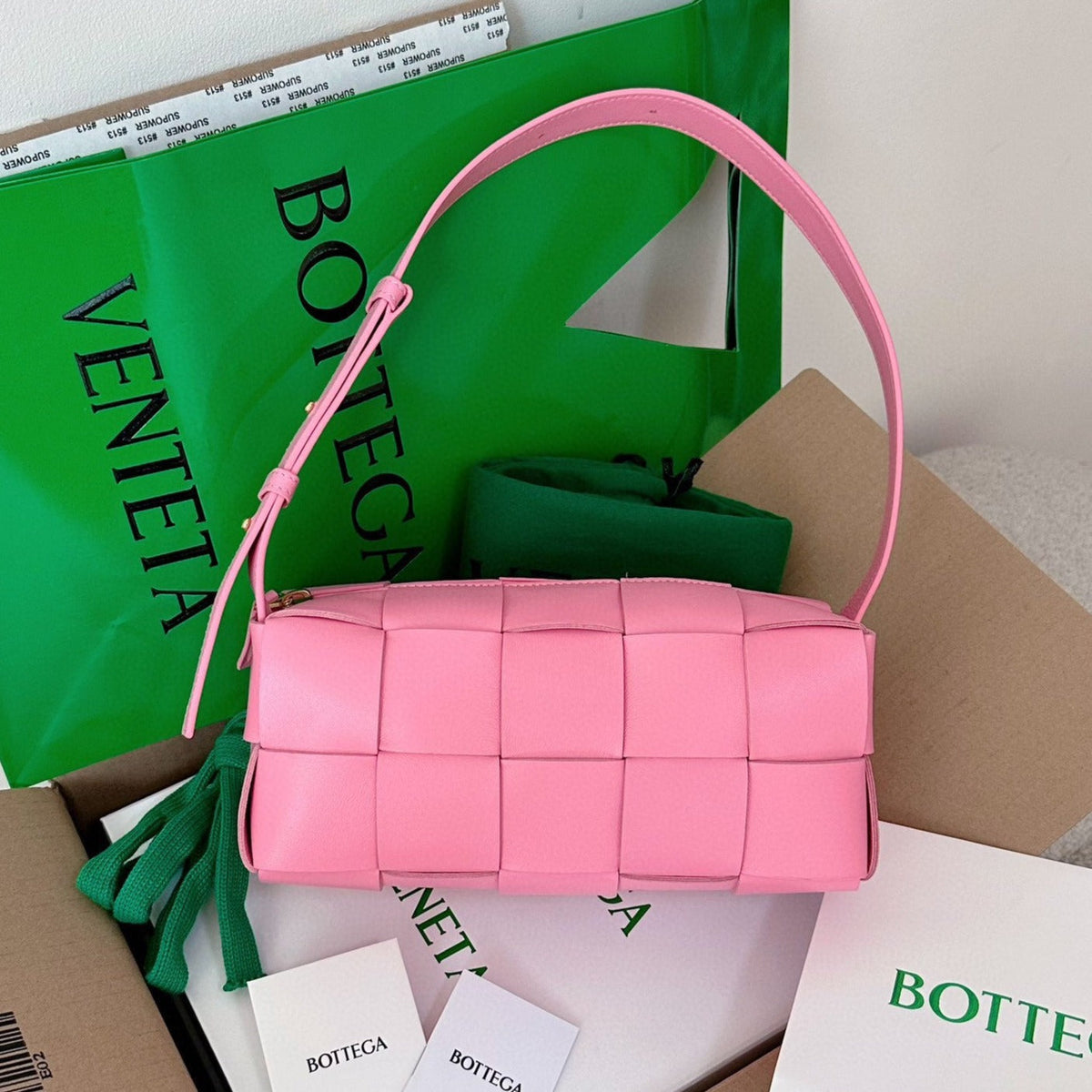 Bottega Veneta Cassette 23 in Light Pink Lambskin Bag