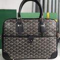 Goyard Ambassade Document Case 35 in Black Goyardine Canvas Bag