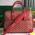 Goyard Ambassade Document Case 35 in Classic Red Goyardine Canvas Bag