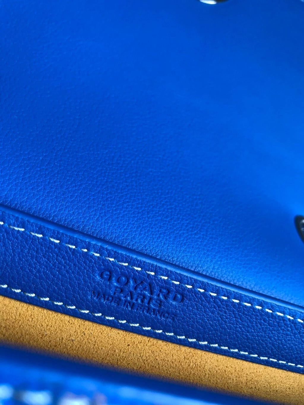 Goyard 233 Bag 25 in Sapphire Blue Calfkin and Goyardine Canvas