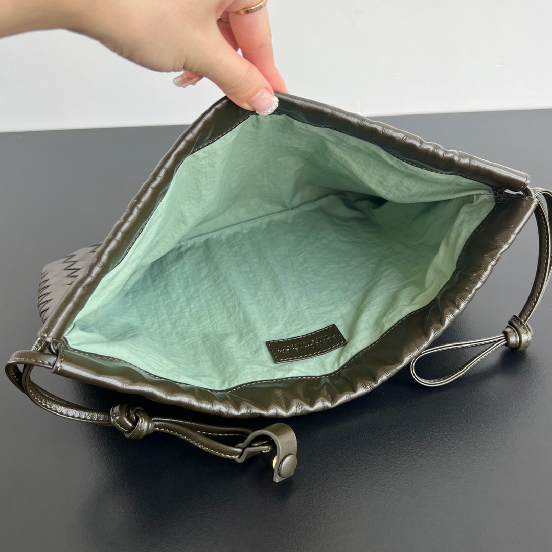 Bottega Veneta Dustbag Medium 32 in Army Green Calfskin Bag