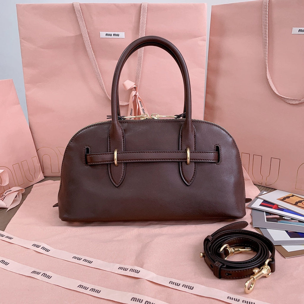 Aventure Nappa Bag 28 in Chestnut Lambskin Gold Hardware