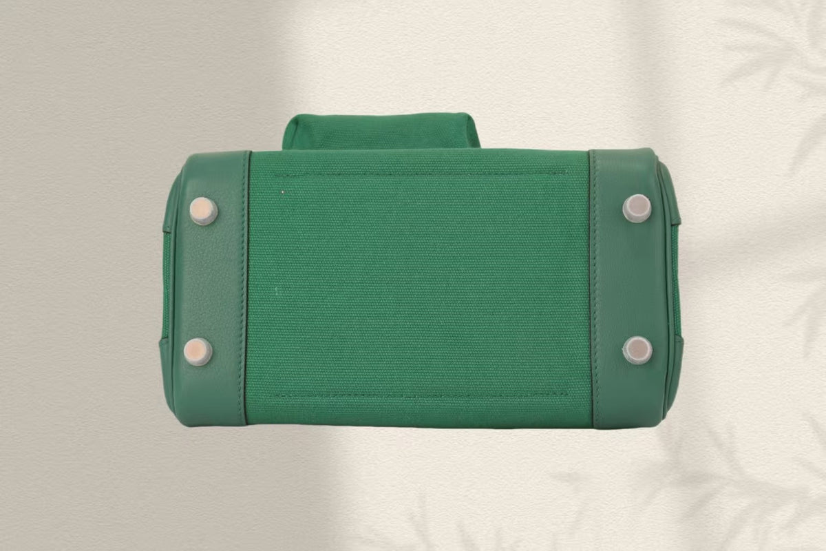 Hermes Birkin Cargo 25cm Green Canvas and Leather Silver Hardware Bag