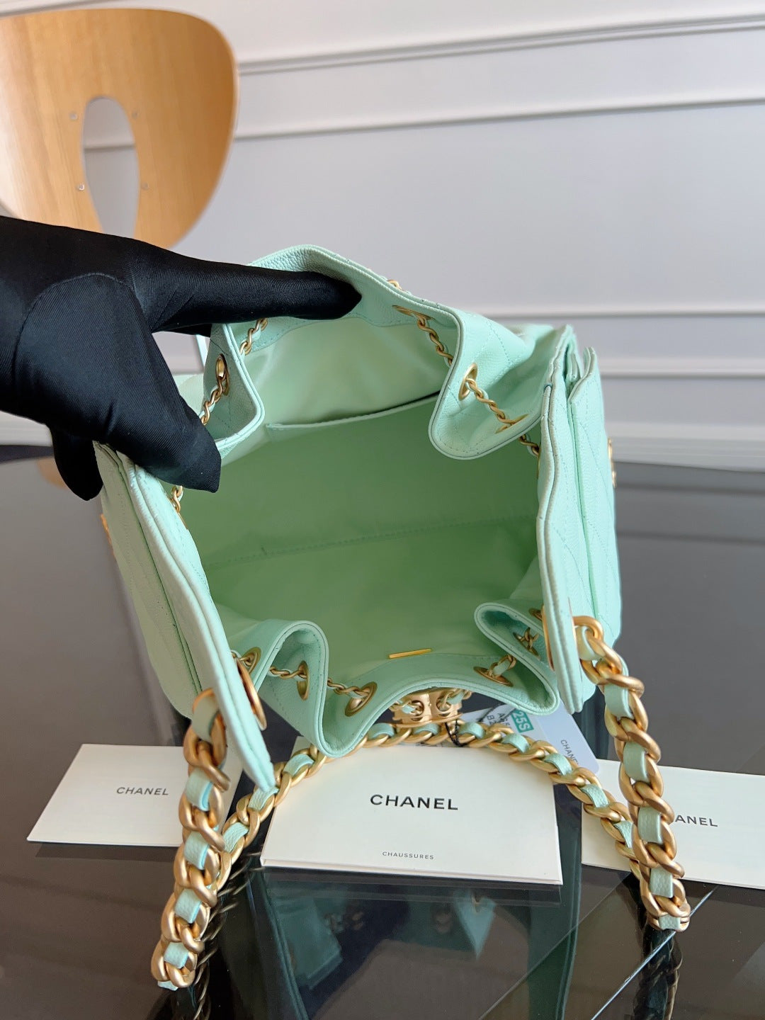 Chanel 25S Hobo Bag 30 in Seafoam Green Caviar with Gold Hardware