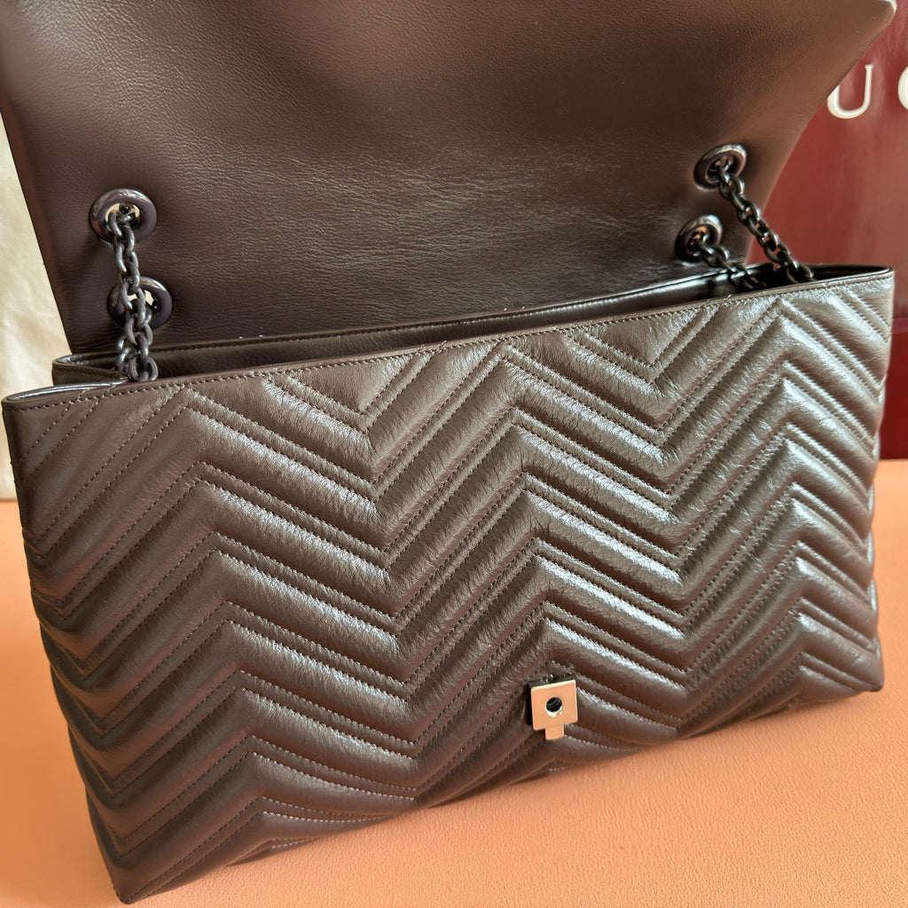 Gucci 26S Marmont Bag 37 in Dark Brown Calfskin