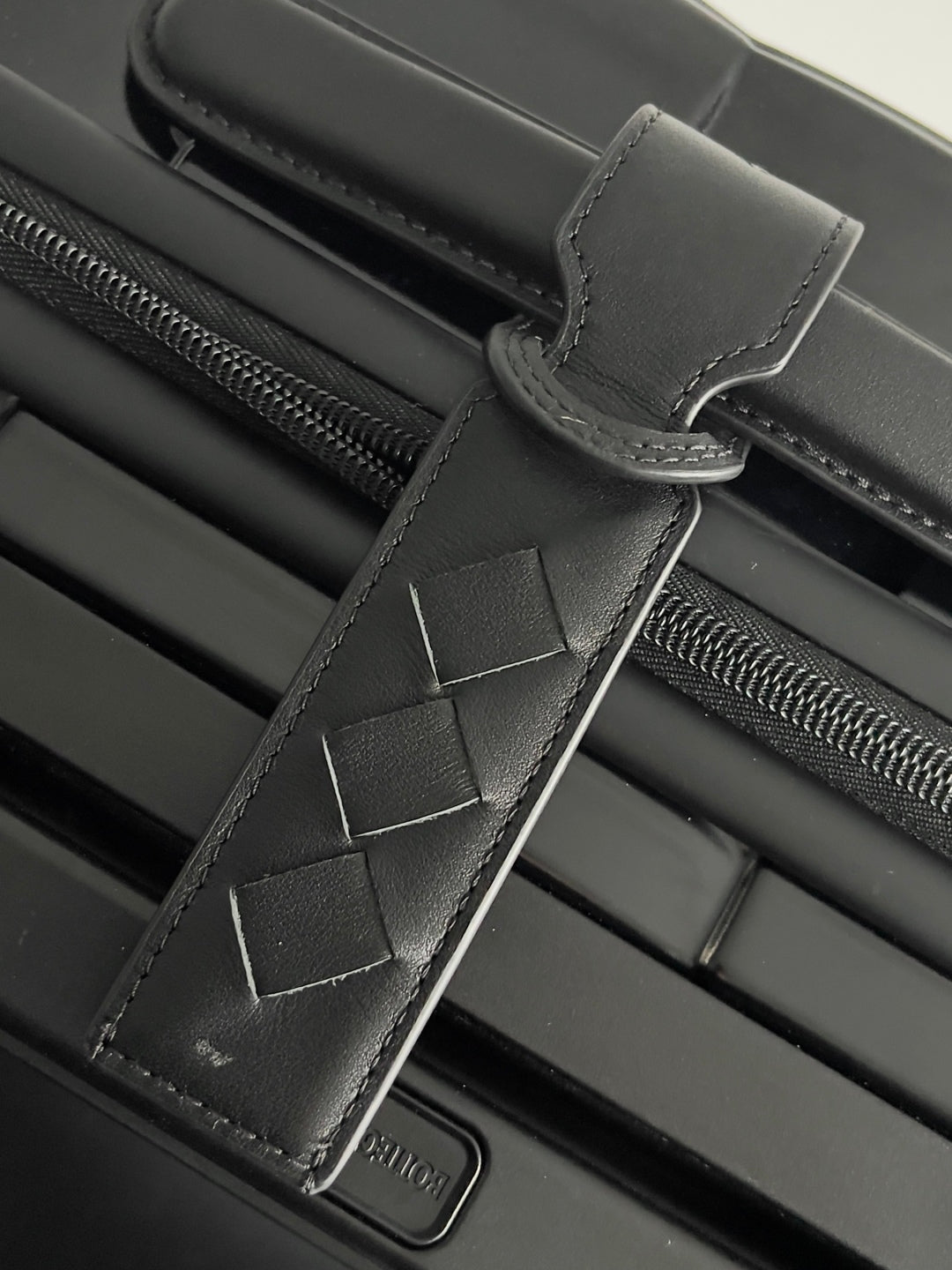 Bottega Veneta 25S Odyssey Cabin 3D Intreccio Pattern Luggage 55 in Black Calfskin Bag