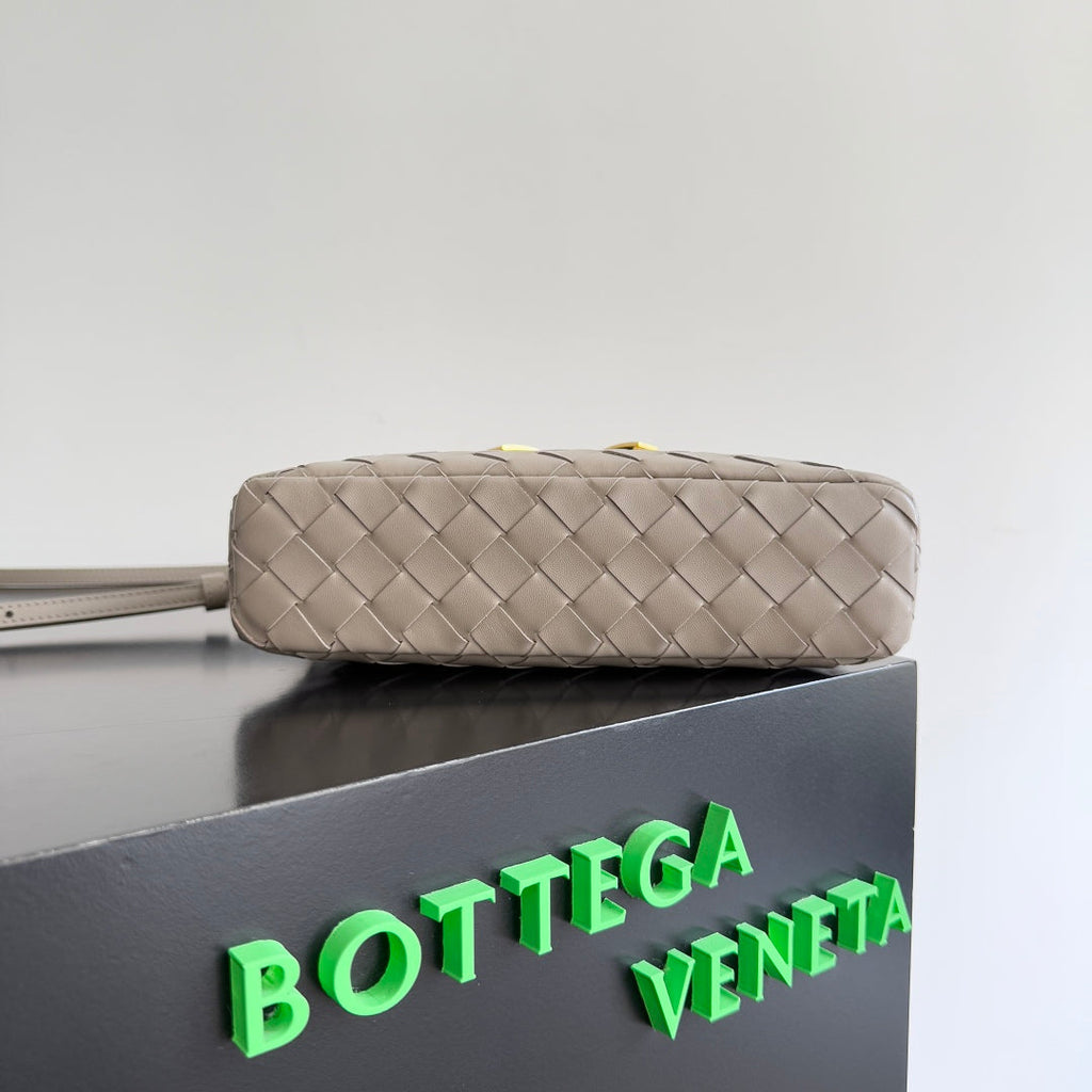 Bottega Veneta 25S Bang Bang 22 in Warm Gray Intrecciato Calfskin Gold Hardware Bag
