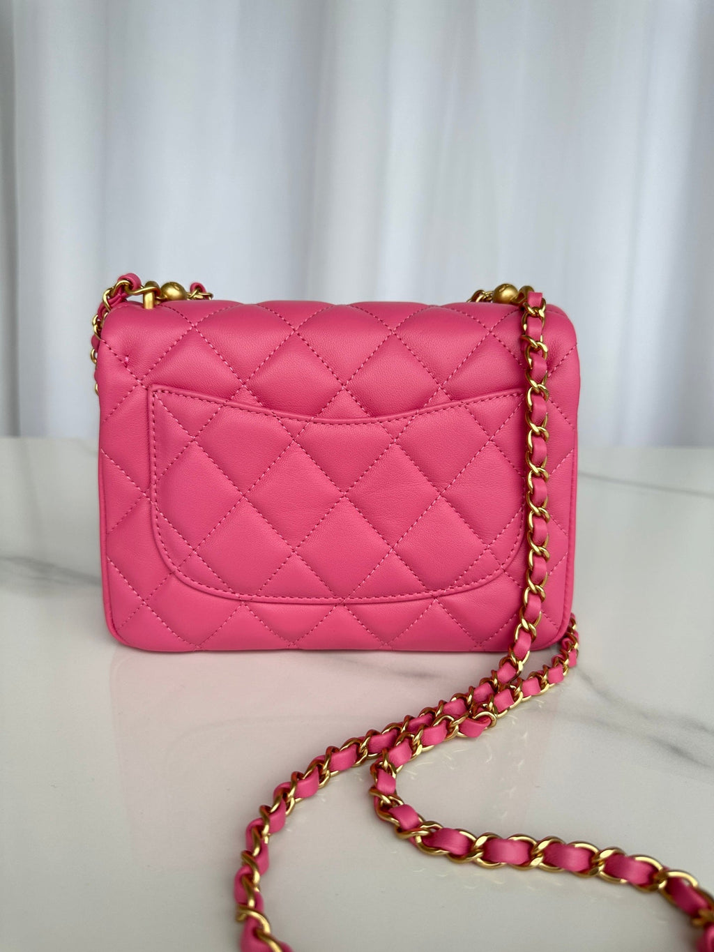 Chanel Small 20 Flap Bag in Deep Pink Calfskin