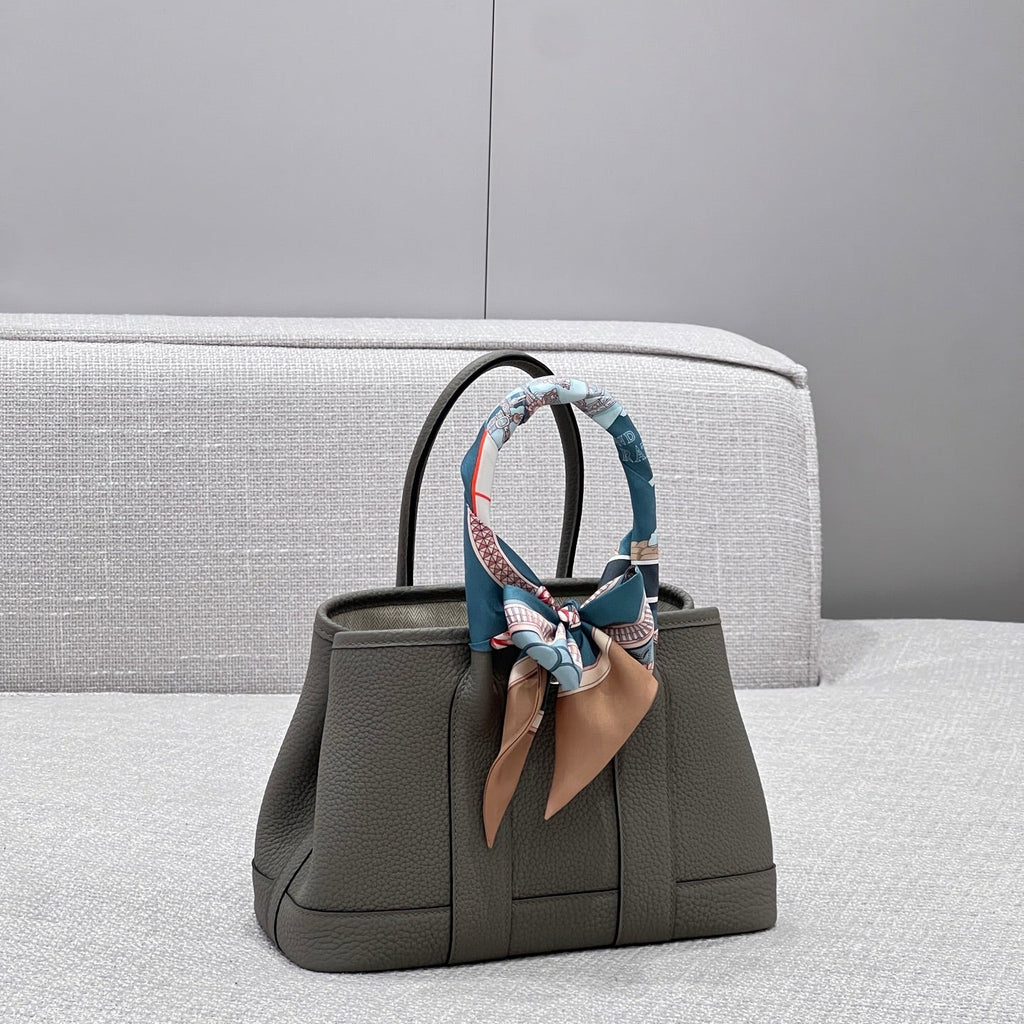 Hermes Garden Party 23cm in Grey Calfskin Bag