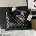 Chanel Medium 36 Shopping Bag in Black Calfskin