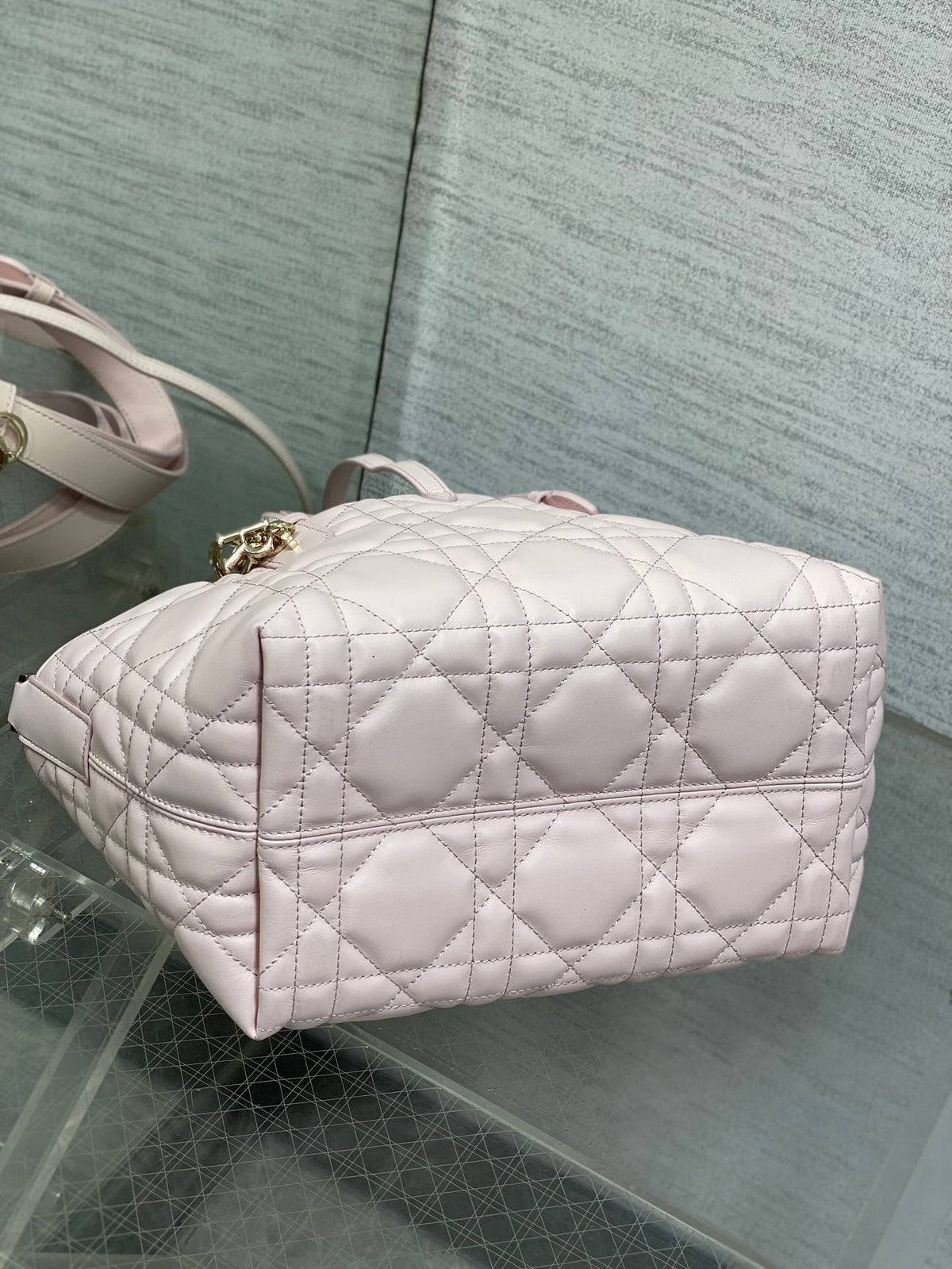 Dior Always Mini 23 Bag in Light Pink Macrocannage Calfskin