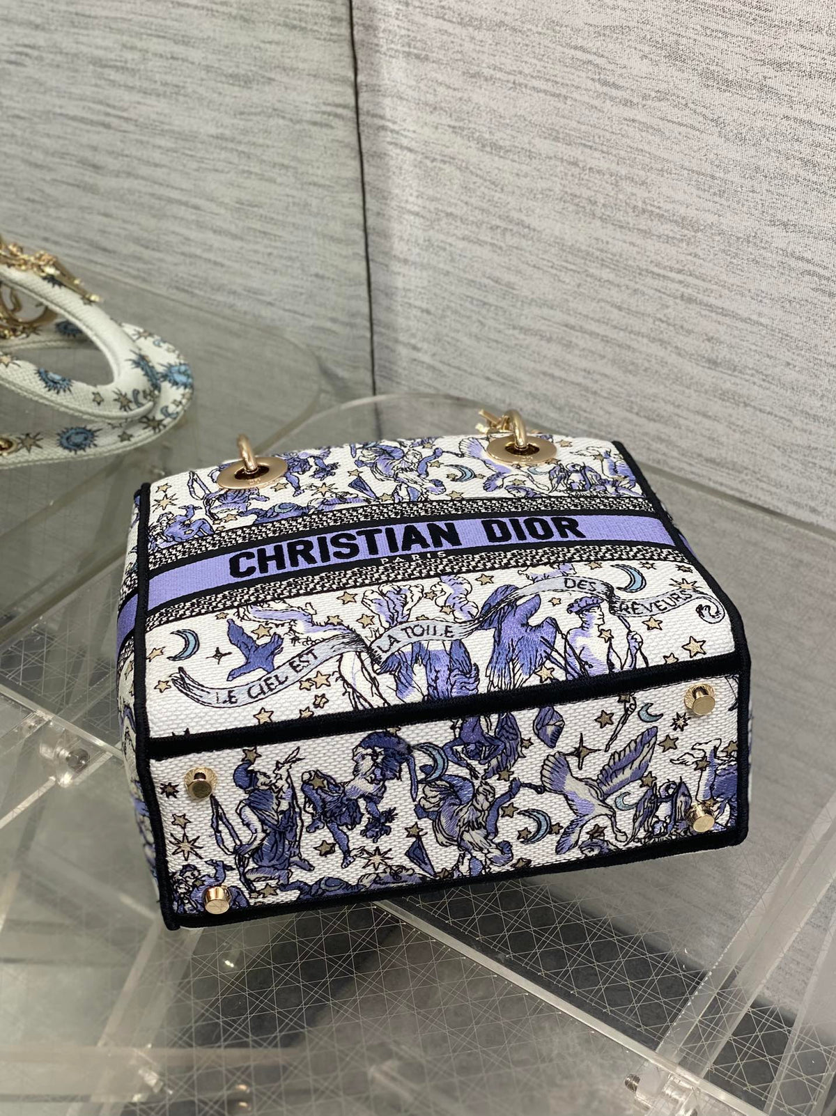 Dior 25S Small Lady D-Lite Bag 24 in Purple Night of Dreams Embroidery