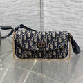 Dior 25S 30 Montaigne Avenue Bag 23 in Blue Canvas Oblique Jacquard