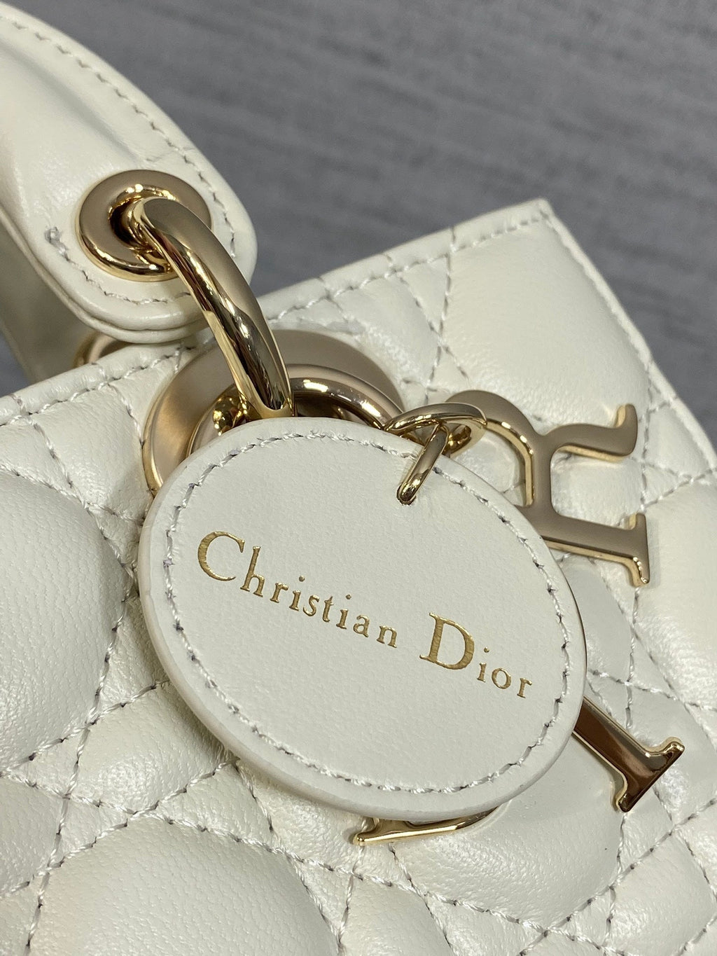 Dior 25S Micro Lady D-Joy 19 in Ivory Calfskin Gold Hardwre Bag