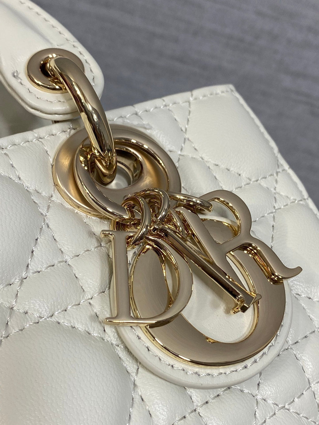 Dior 25S Micro Lady D-Joy 19 in Ivory Calfskin Gold Hardwre Bag