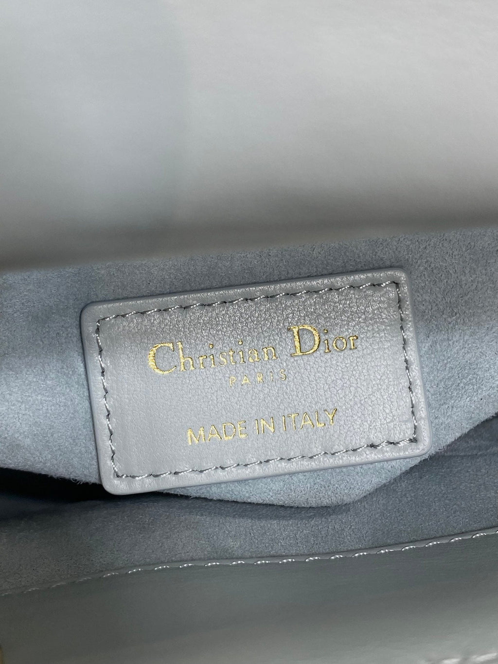 Dior 25S Mini Lady Bag 17 in Light Blue Calfskin Charm Crystal Embellishments