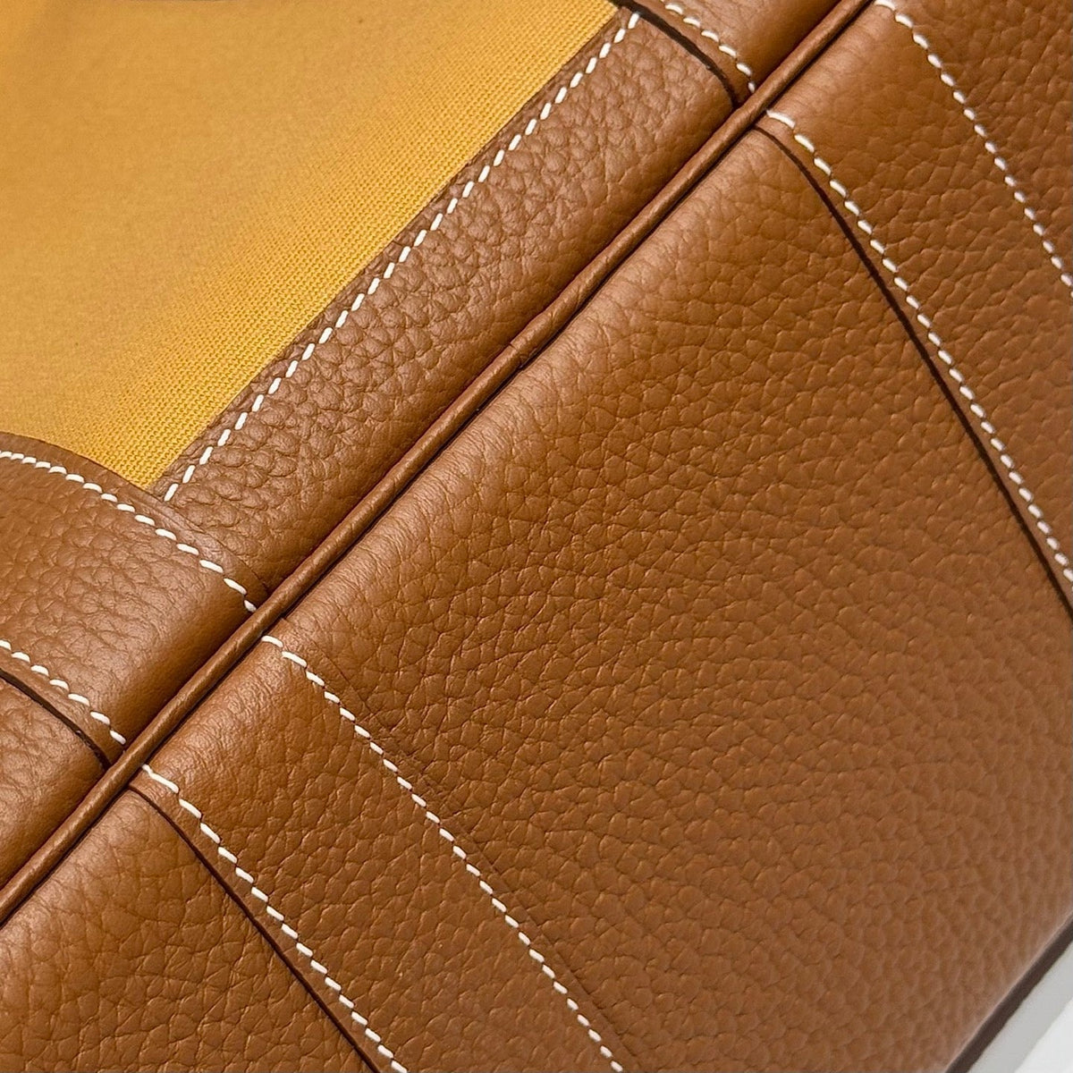 Hermes Garden Party 30cm in Dune Magnolia Toilets Cotton Canvas and Brown Calfskin Bag