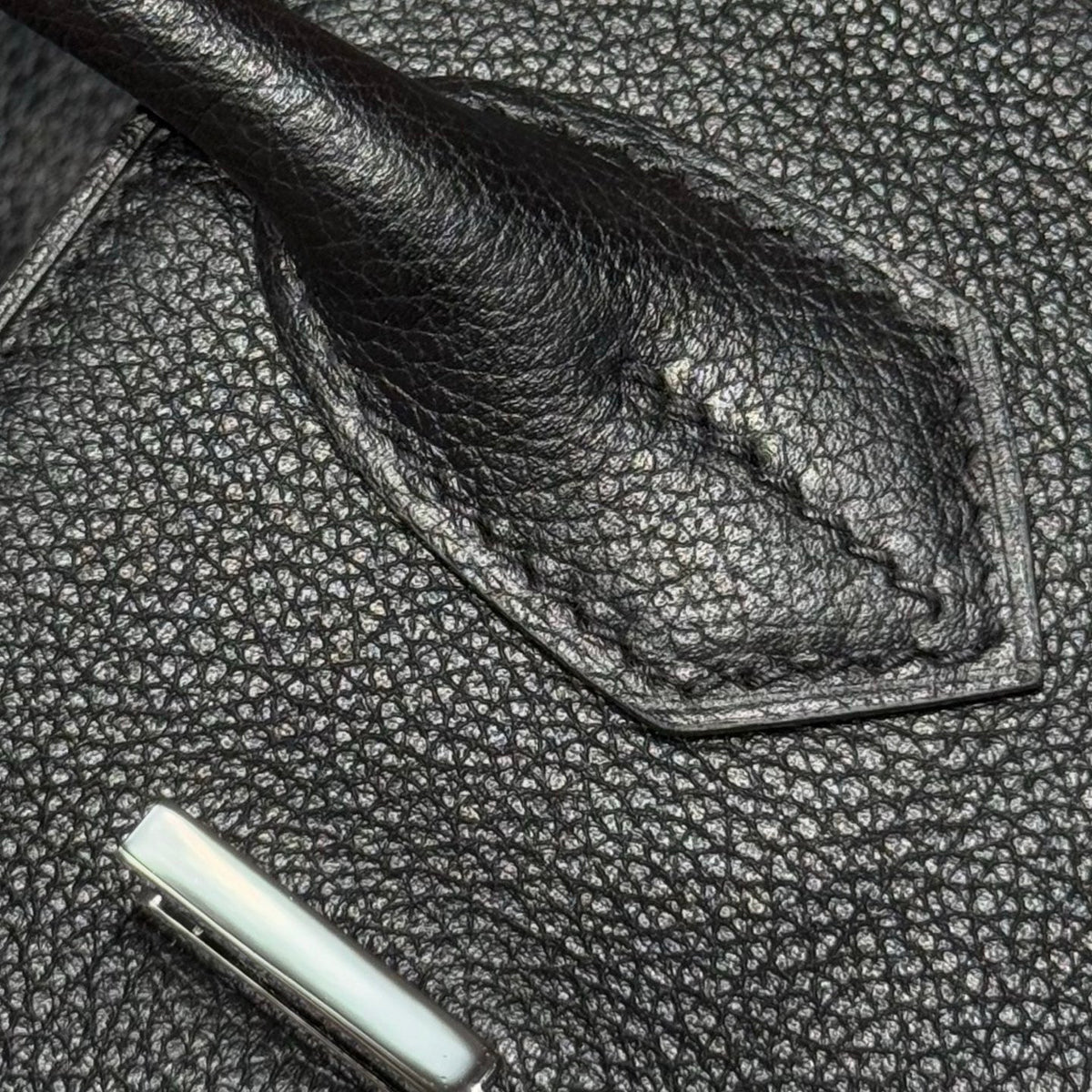 Hermes 25S Shoulder Birkin 29 in Black Calfskin Silver Hardware Bag