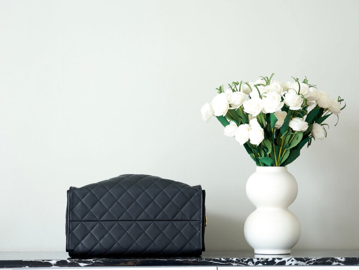 Chanel 25S Hobo Bag 40 cm in Black Lambskin with Gold Hardware