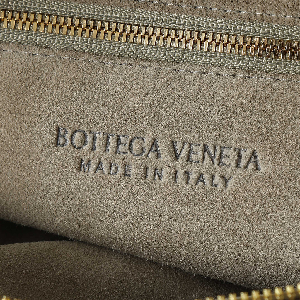 Bottega Veneta 25S Small Jodie 48 in Muted Taupe Suede Gold Hardware Bag
