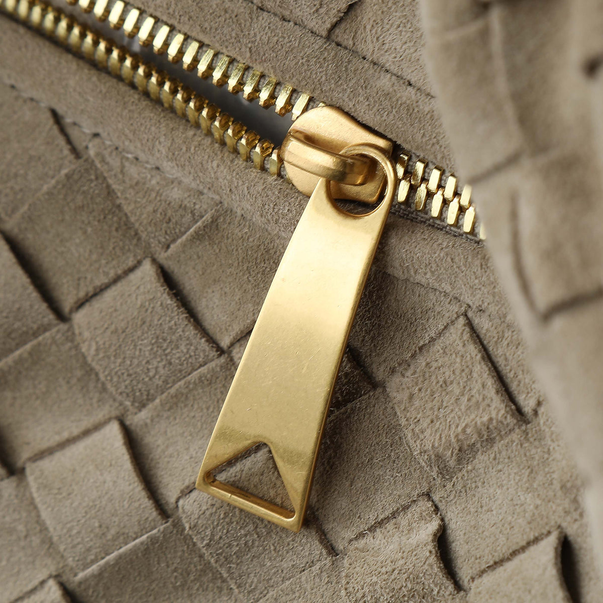 Bottega Veneta 25S Small Jodie 36 in Muted Taupe Suede Gold Hardware Bag