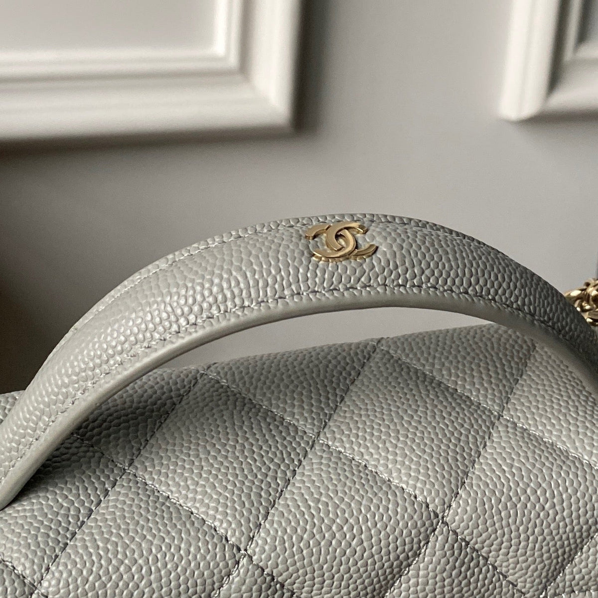 Chanel 25S Vanity Bag 20 in Grey Caviar Leather