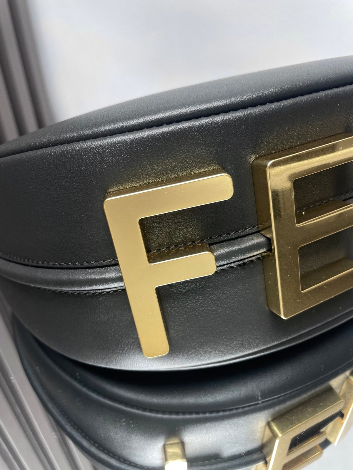 Fendi Fendigraphy Medium 29 in Black Smooth Lambskin Gold Hardware Bag