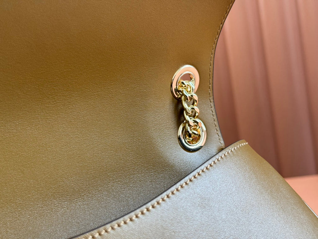 Gucci 26S Blondie Shoulder Bag 26 in Brown Calfskin and Suede