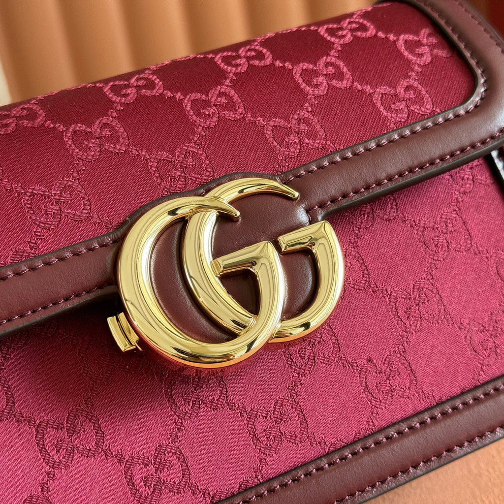 Gucci Go Small Shoulder Bag 21.5 in Rosso Ancora Red Canvas